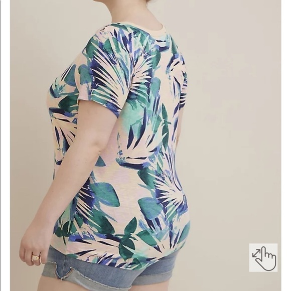 Torrid Vintage Tee- Super Soft Slub Palm Print 2 - Picture 2 of 11